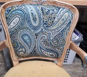 chair rescue from disfigured trash to focal piece
