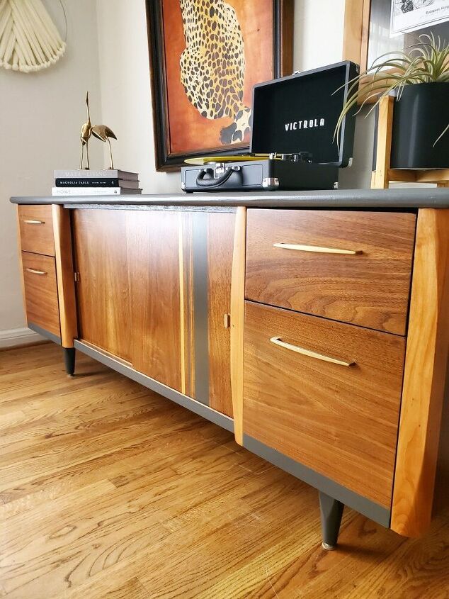 mid century moder credenza gets a face lift