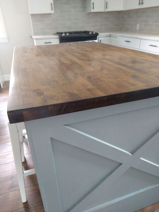 diy gorgeous kitchen island from unfinished cabinet butcher block top