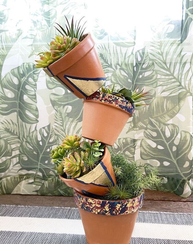 s 18 amazing terracotta pot ideas most people have never thought of, Topsy Turvy Planter