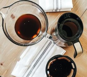 how to create aged farmhouse tea towels using coffee