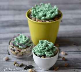 s 18 green decor ideas for people with a black thumb, These adorable crocheted succulents