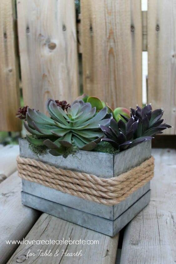s 18 green decor ideas for people with a black thumb, This rustic succulent centerpiece