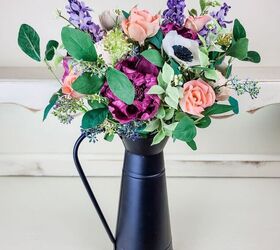 s 18 green decor ideas for people with a black thumb, A gorgeous floral pitcher arrangement