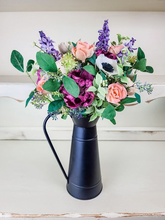 s 18 green decor ideas for people with a black thumb, A gorgeous floral pitcher arrangement