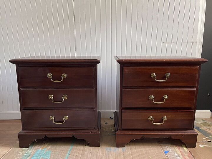 modern navy blue nightstands makeover