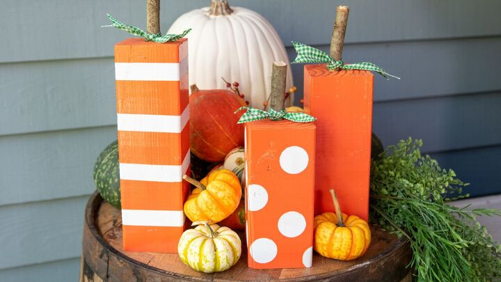 15 lindas idias de decorao de outono para experimentar este ano, Ab boras de bloco de madeira