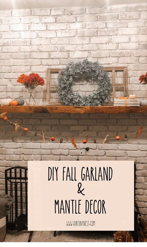 diy fall garland and mantle decor