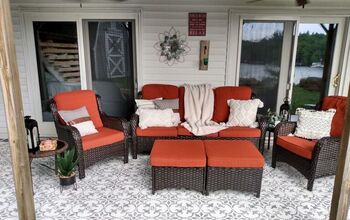Patio Makeover With Stenciled Concrete!