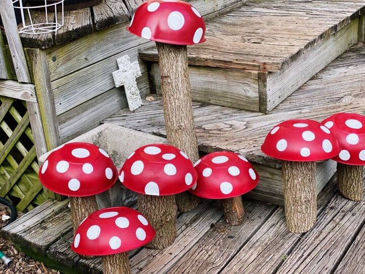 recycled garden mushrooms