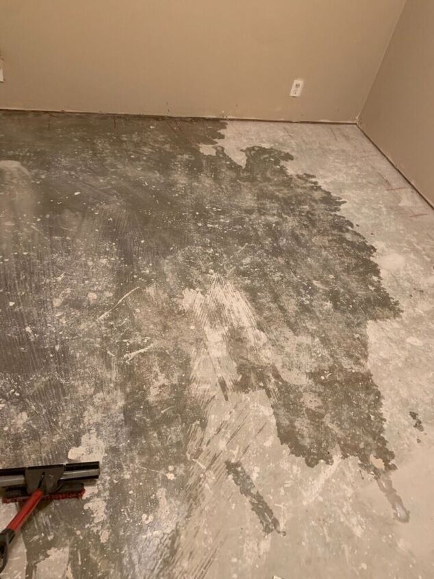 laminate flooring update using water based concrete stain