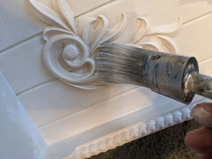 adding details to a mirror using silicone molds and air dry clay