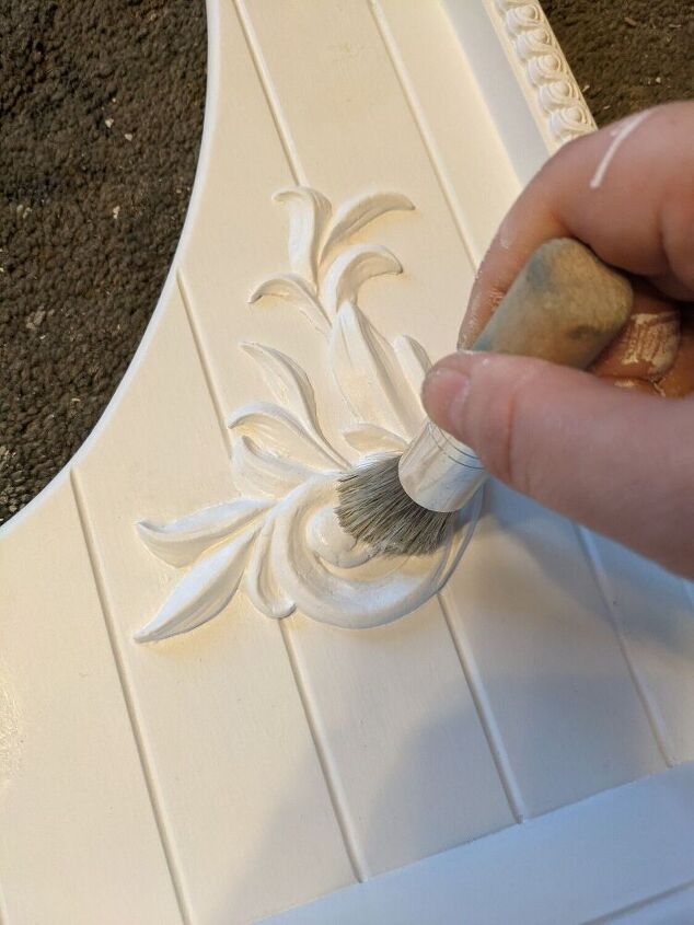 adding details to a mirror using silicone molds and air dry clay