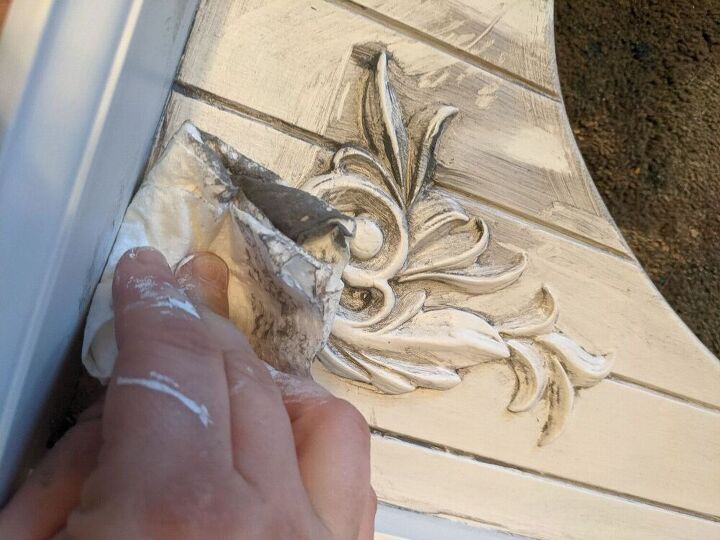 adding details to a mirror using silicone molds and air dry clay