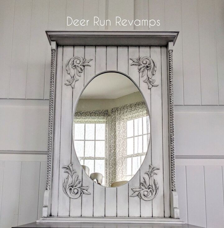 adding details to a mirror using silicone molds and air dry clay