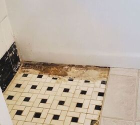 Vintage 1940s bathroom floor tile crack/patch Hometalk