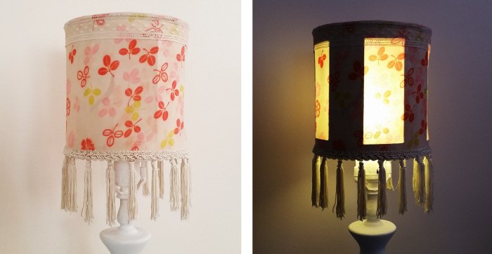 the upcycled coffee can lampshade