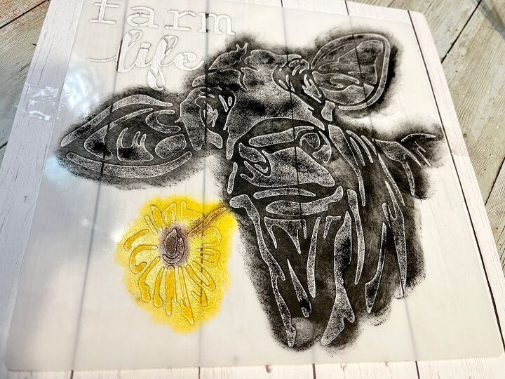 pintura de vaca de girassol de fazenda