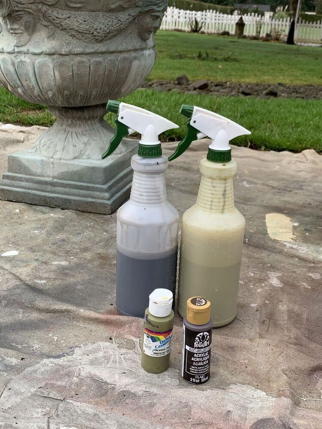 how to add antiquing to concrete urns, This project is so easy and the results are amazing