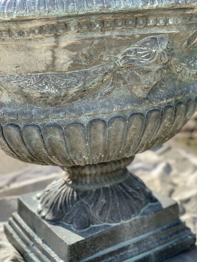 how to add antiquing to concrete urns, Doesn t it look amazing already