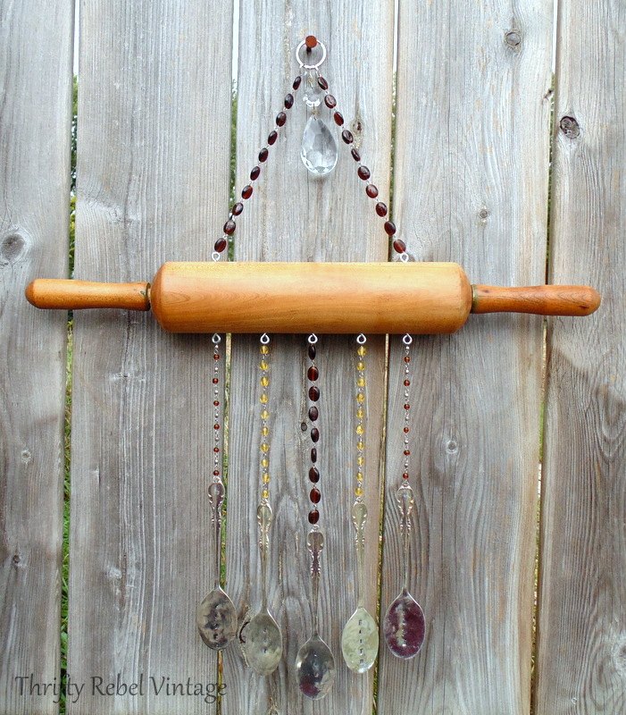 repurposed rolling pin wind chime