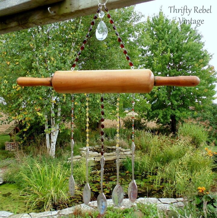 repurposed rolling pin wind chime