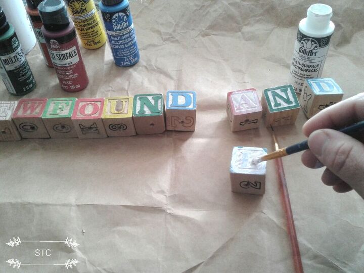 how i turned alphabet blocks and driftwood into garden decor, Enhancing the Letters