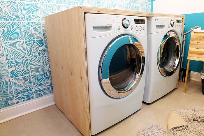 How to DIY a laundry room waterfall counter