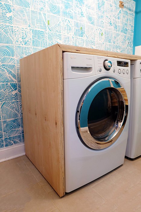 how to diy a laundry room waterfall counter