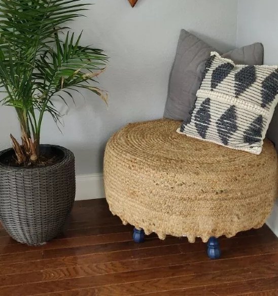 s 16 cheap decor ideas that look amazing, This Boho tire ottoman