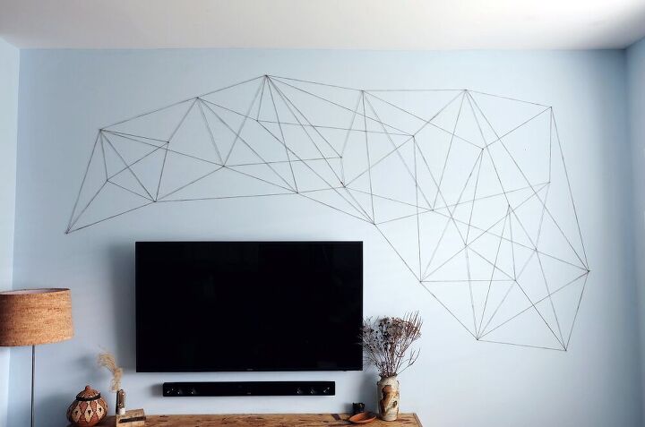 16 ideias de decorao baratas que parecem incrveis, Como fazer um DIY barato e f cil arte de cordas de grandes dimens es para a parede