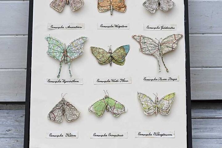 s 16 cheap decor ideas that look amazing, Some pretty roadmap butterfly art