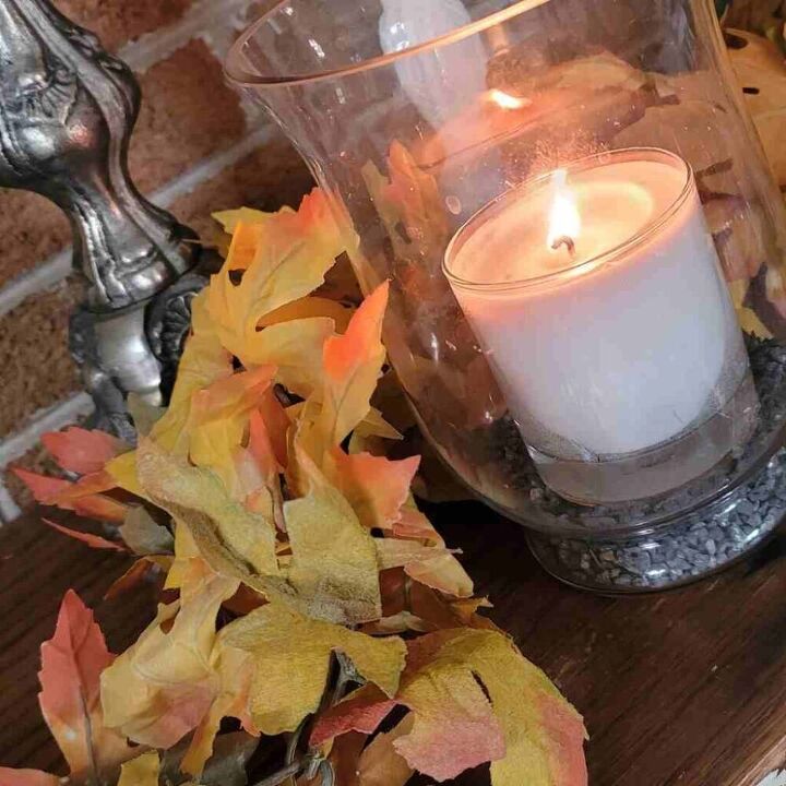 a fall mantel in pastels harvest hop 2021