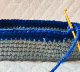 rectangle crochet basket with handles