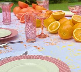 s 15 thrifty new ideas to copy for your next tablescape, Paint over your stained tablecloth