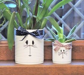 s 16 of the smartest ways to reuse empty tin cans, These adorable bunny planters