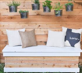 s the top 10 creative ways to add more storage on a budget, A beautiful outdoor bench