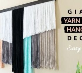 diy giant wall hanging decor using yarn