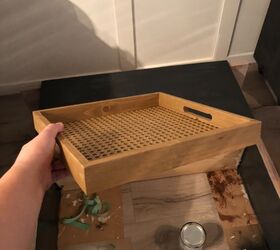 We have never wanted to find thrifted cane trays so badly (furniture flip hack!)