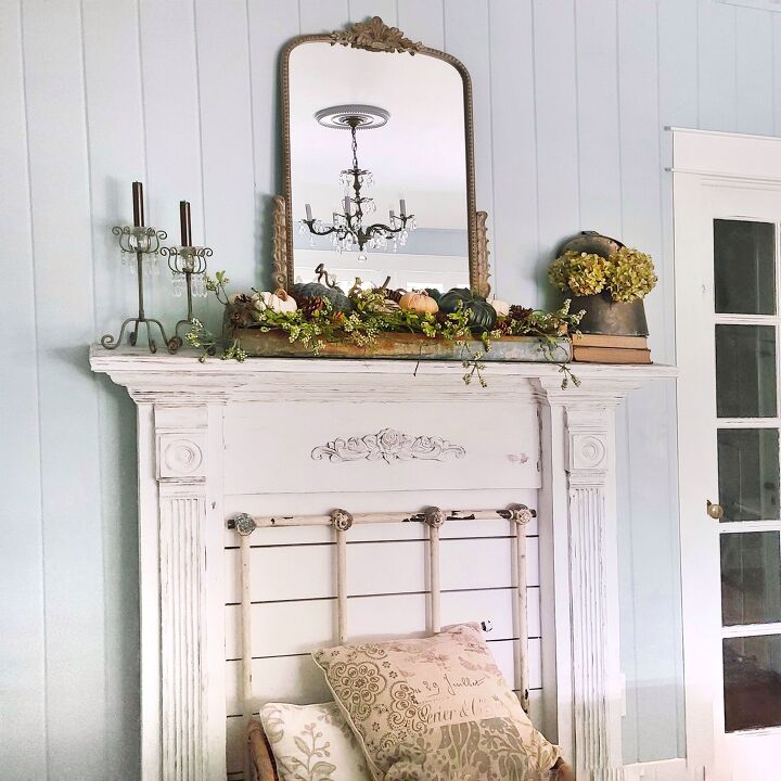 s 15 ways to update the fireplace you can t stand to look at anymore, Assemble a vintage mantel