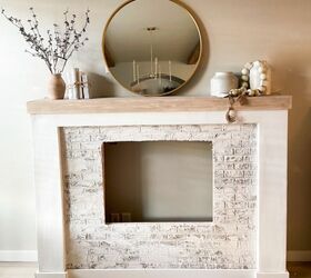 s 15 ways to update the fireplace you can t stand to look at anymore, Create joint compound faux bricks