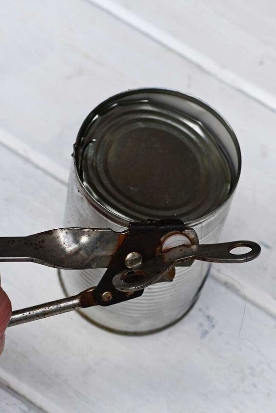 tin can number planters for the front door