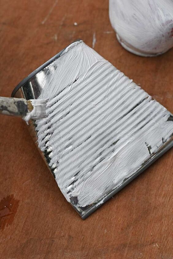 tin can number planters for the front door