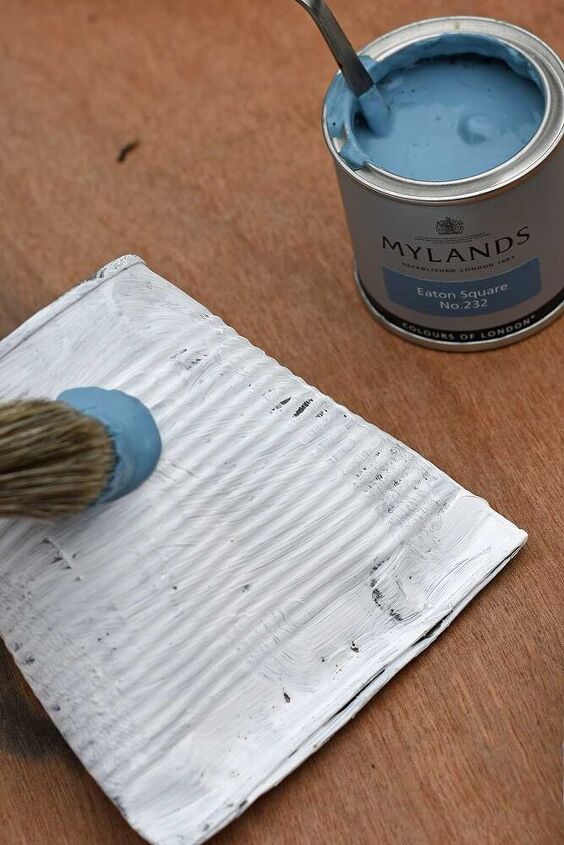 tin can number planters for the front door