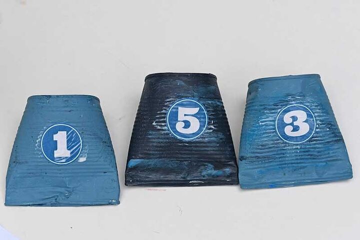 tin can number planters for the front door