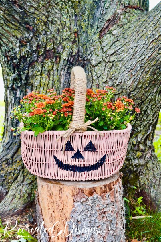pegue uma cesta velha para este projeto de varanda de outono fcil