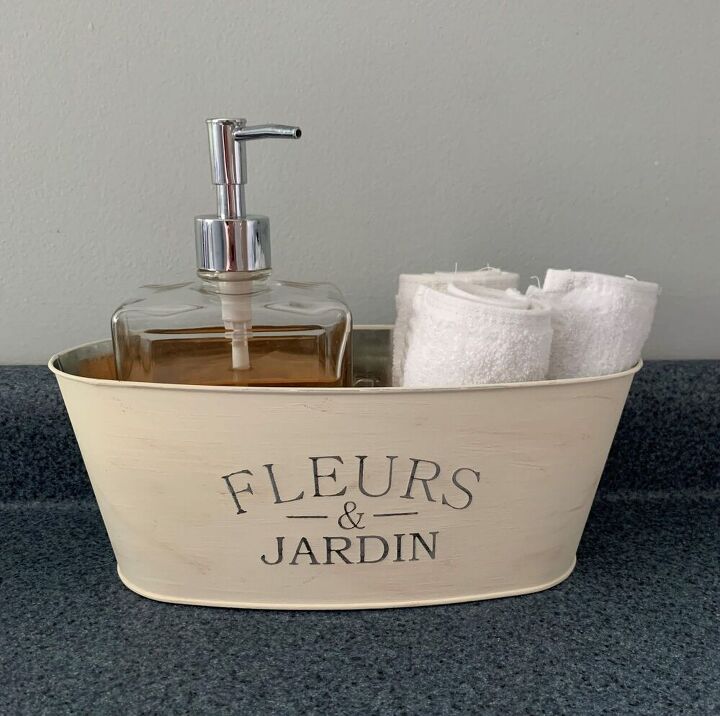 diy dollar tree planter three daughters home, Use in a bathroom