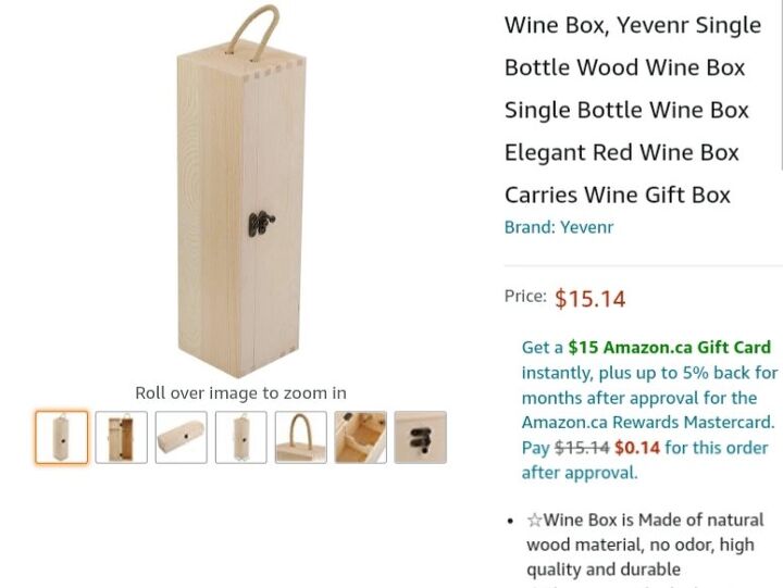 centro de mesa hecho con una caja de vino de madera, Producto similar al m o