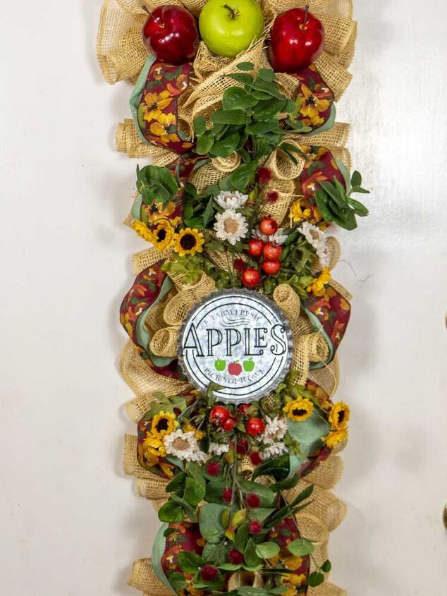 bufanda para la puerta de la cosecha de manzanas bricolaje otonal facil