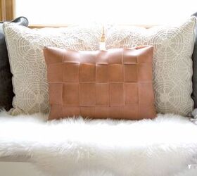 s 15 ways to make your home feel cozier this season, This no sew faux leather pillow cover